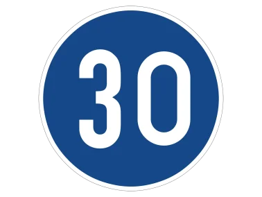 VZ 275-30 Vorgeschriebene Mindestgeschwindigkeit 30 km/h