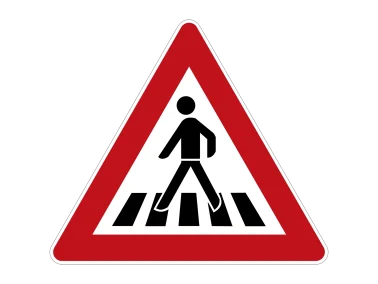 Verkehrszeichen VZ 101-11 Fußgängerüberweg, Aufstellung rechts