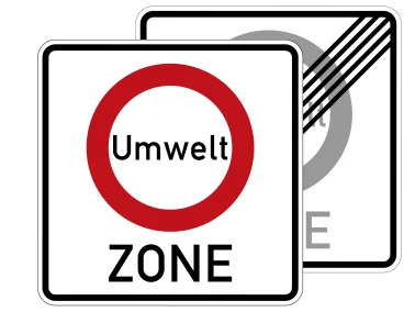 VZ 270.1-40 Beginn/Ende einer Verkehrsverbotszone zur Verminderung schädlicherLuftverunreinigungen in einer Zone,doppelseitig (Rückseite VZ-Nr. 270.2)