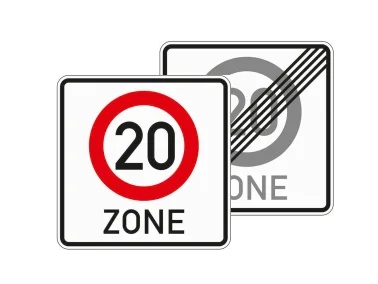 VZ 274.1-41 Beginn/Ende einerTempo 20-Zone, doppelseitig (Rückseite VZ-Nr. 274.2-20)