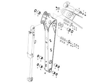 Yanmar Bolzen Buchsen Kit - Löffelstiel
