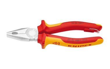 KNIPEX VDE-Kombizange Nr. 03 06 180 T, mit Befestigungsöse, 180 mm