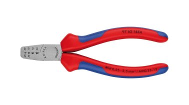 KNIPEX Crimpzange Nr. 97 62 145 A für Aderendhülsen, Mehrkomponenten-Griff, 145 mm