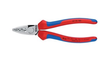 KNIPEX Crimpzange Nr. 97 72 180 für Aderendhülsen, Mehrkomponenten-Griff, 180mm
