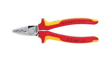 KNIPEX VDE-Crimpzange Nr. 97 78 180 für Aderendhülsen, 180mm