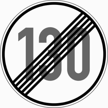 VZ278-130 Ende der zulässigen Höchstgeschwindigkeit 130 km/h, RA 3, D=750x2mm