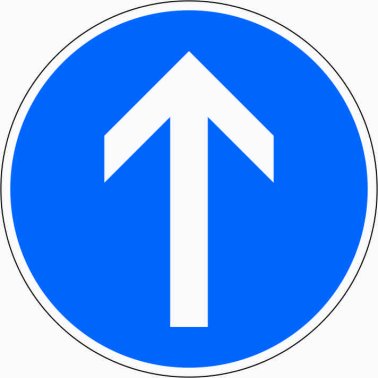 Verkehrszeichen VZ 209-30 Vorgeschriebene Fahrtrichtung geradeaus