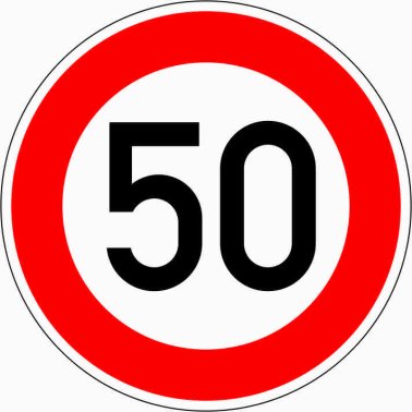 Verkehrszeichen VZ 274-50 Zulässige Höchstgeschwindigkeit 50 km/h