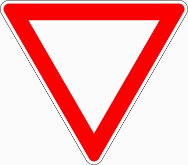 Verkehrszeichen VZ 205 Vorfahrt gewähren.