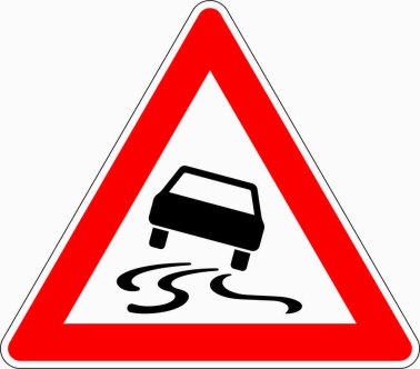 Verkehrszeichen VZ 114 Schleuder- oder Rutschgefahr