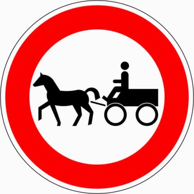 Verkehrszeichen VZ 257-52 Verbot für Gespannfuhrwerke