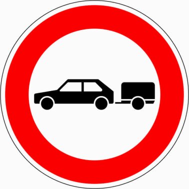 VZ 257-56 Verbot für Personenkraftwagen mit Anhänger