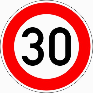 Verkehrszeichen VZ 274-30 Zulässige Höchstgeschwindigkeit 30 km/h