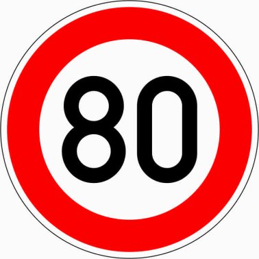 Verkehrszeichen VZ 274-80 Zulässige Höchstgeschwindigkeit 80 km/h