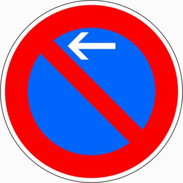 Verkehrszeichen VZ 286-10 Eingeschränktes Haltverbot Anfang (Aufstellung rechts)