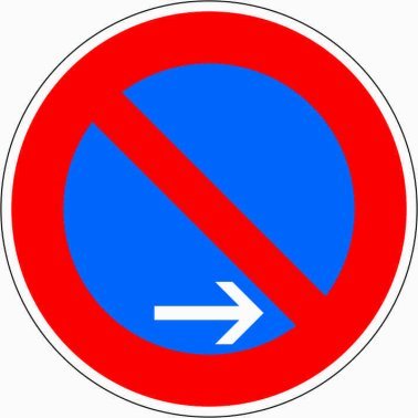 Verkehrszeichen VZ 286-20 Eingeschränktes Haltverbot Ende (Aufstellung rechts)