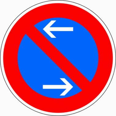 Verkehrszeichen VZ 286-30 Eingeschränktes Haltverbot Mitte (Aufstellung rechts)