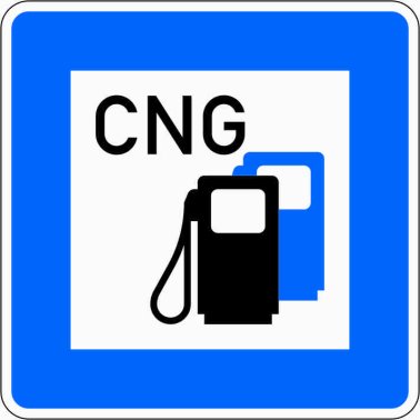 Verkehrszeichen VZ 365-54 Tankstelle mit Erdgas