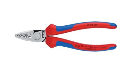 KNIPEX Crimpzange Nr. 97 72 180 für Aderendhülsen, Mehrkomponenten-Griff, 180mm