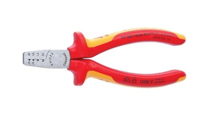 KNIPEX VDE-Crimpzange Nr. 97 68 145 A für Aderendhülsen, 145 mm