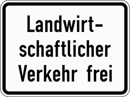 Verkehrszeichen VZ 1026-36 Landwirtschaftlicher Verkehr frei