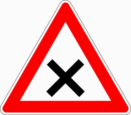 Verkehrszeichen VZ 102 Kreuzung oder Einmündung