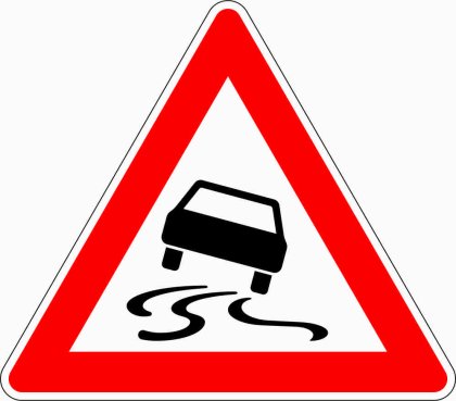 Verkehrszeichen VZ 114 Schleuder- oder Rutschgefahr