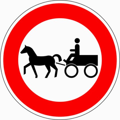 Verkehrszeichen VZ 257-52 Verbot für Gespannfuhrwerke