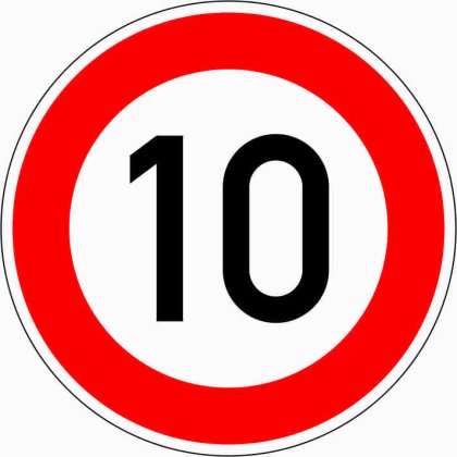 Verkehrszeichen VZ 274-10 Zulässige Höchstgeschwindigkeit 10 km/h