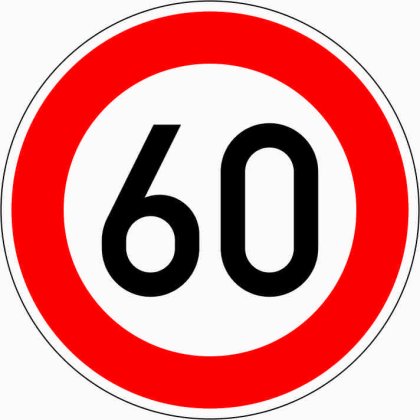 Verkehrszeichen VZ 274-60 Zulässige Höchstgeschwindigkeit 60 km/h