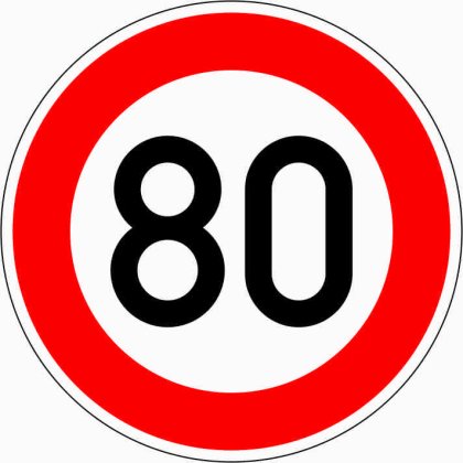 Verkehrszeichen VZ 274-80 Zulässige Höchstgeschwindigkeit 80 km/h