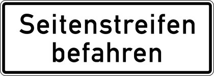 Verkehrszeichen VZ 1013-50 Seitenstreifen befahren
