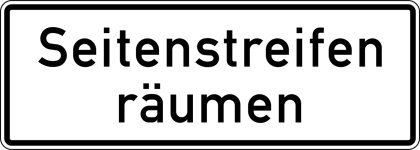 Verkehrszeichen VZ 1013-51 Seitenstreifen räumen