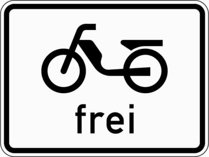 Verkehrszeichen VZ 1022-11 Mofas frei