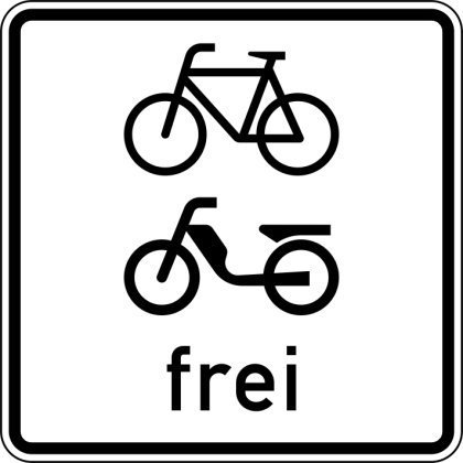 Verkehrszeichen VZ 1022-14 Radverkehr und Mofas frei