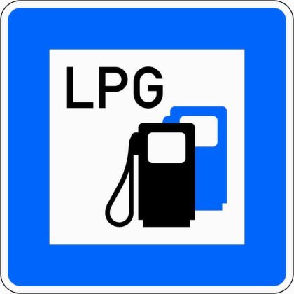 Verkehrszeichen VZ 365-53 Tankstelle mit Autogas