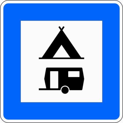 Verkehrszeichen VZ 365-60 Zelt- und Wohnwagenplatz