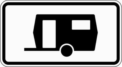 Verkehrszeichen VZ 1010-13 Kennzeichnung von Parkflächen, auf denen Wohnwagen auch länger als 14 Tage parken dürfen