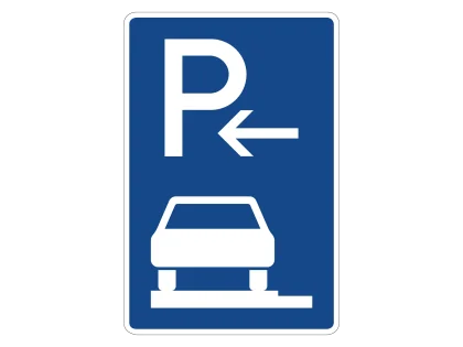 Verkehrszeichen VZ 315-61 Parken auf Gehwegen Anfang