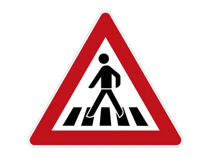 Verkehrszeichen VZ 101-11 Fußgängerüberweg, Aufstellung rechts