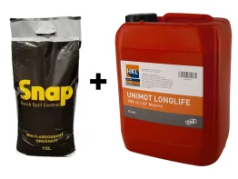 HKL UNIMOT Motoröl 10W-40 5L inkl. 15L SNAP organisches Ölbindemittel