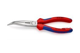 KNIPEX Flachrundzange (Storchschnabelzange) Nr. 26 22 200 T, gebogen, mit Befestigungsöse, 200 mm