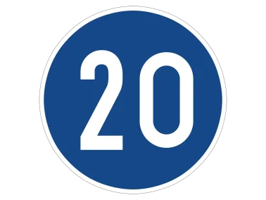 VZ 275-20 Vorgeschriebene Mindestgeschwindigkeit 20 km/h