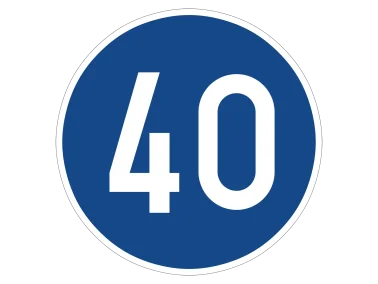 VZ 275-40 Vorgeschriebene Mindestgeschwindigkeit 40 km/h