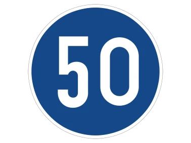 VZ 275-50 Vorgeschriebene Mindestgeschwindigkeit 50 km/h