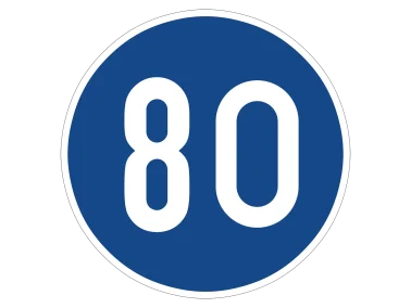 VZ 275-80 Vorgeschriebene Mindestgeschwindigkeit 80 km/h