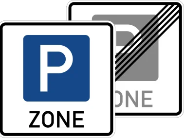 VZ 314.1-40 Beginn/Ende einer Parkraum - bewirtschaftungszone, doppelseitig (Rückseite VZ-Nr. 314.2)