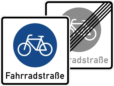 VZ 244.1-40 Beginn/Ende einer Fahrradstraße, doppelseitig (Rückseite VZ-Nr. 244.2)