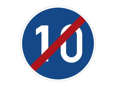 VZ 279-10 Ende der vorgeschriebenenMindestgeschwindigkeit 10 km/h