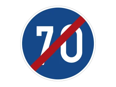 VZ 279-70 Ende der vorgeschriebenenMindestgeschwindigkeit 70 km/h